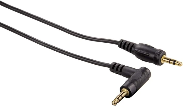 3.5Mm - 3.5Mm, Stereo Siyah Altın Uç Açılı 0.75M ürün görseli 1
