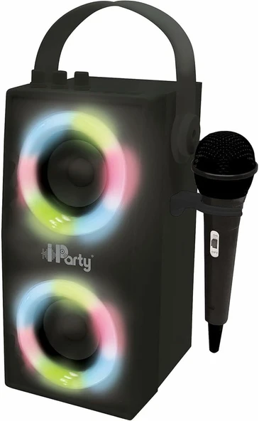 Lexibook Ipparty Hoparlör - Taşınabilir Mikrofon Hoparlörü, Karaoke, Işık Efektleri, Kablosuz, Usb, Sd Kart, Edilebilir Pil, Siyah, Btp180Bkz, Tek Boyut ürün görseli 1
