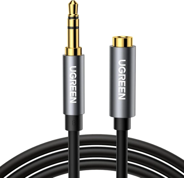 Ugreen 3.5 Mm Ses Aux Uzatma Kablosu, Siyah 5 Metre ürün görseli 1