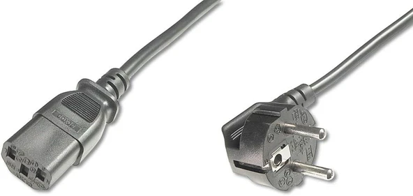 Digitus Şebeke Bağlantı Kablosu - 1,8 M - Cee 7/7 (Tip-F) 90° C13 - Fiş / Soket - H05Vv-F3G - 0,75 Mm² ürün görseli 1