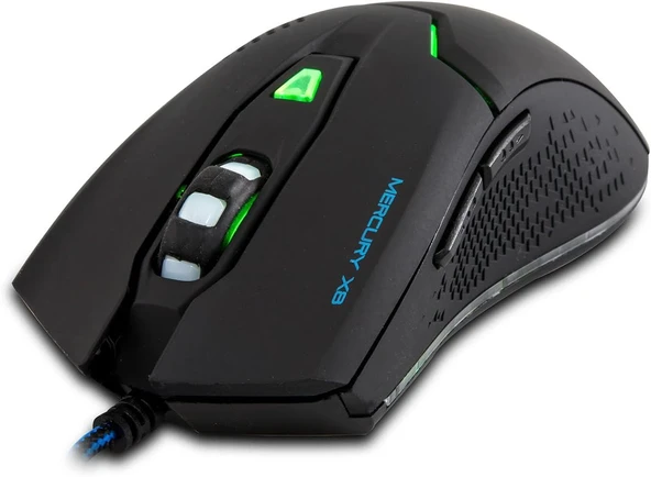 Mercury X8 Led Işıklı 6D 3200Dpi Optik Mouse, Siyah ürün görseli 1