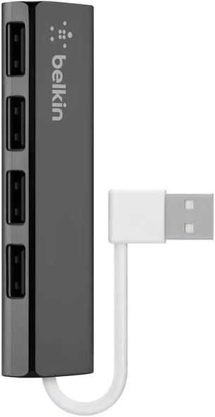 Belkin 4 Usb-A Girişli Hub, Usb 2.0, Slim, Siyah ürün görseli 1