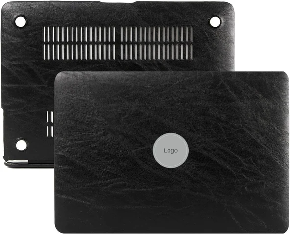 Mcstorey 13 İnç A2338 M2 M1 Siyah Deri Dokulu Sert Kapak Hard Case A1706 A1708 A1989 A2159 A2251 A2289 Siyah ürün görseli 1
