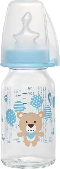 Nip Wide Neck Bottle 125 Ml Antikolik Cam Biberon Erkek, ürün görseli 1