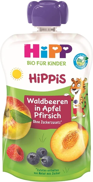 Hipp Organik Orman Meyveli Şeftalili Elma Püresi 100 Gr ürün görseli 1