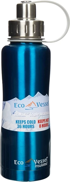 Vessel Unisex Termos Üçlü Yalıtımlı Vidalı Başlık Termos 0.75 Lt, Turkuaz ürün görseli 1
