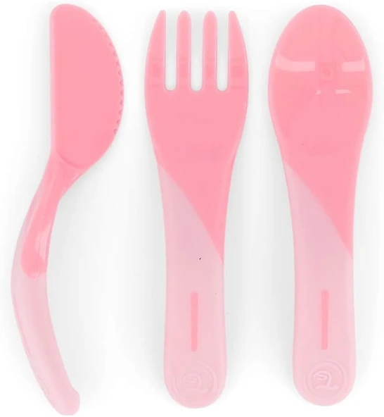 Twistshake Bebek Öğrenme Çatal Kaşık Seti Pembe 6+ Ay ürün görseli 1