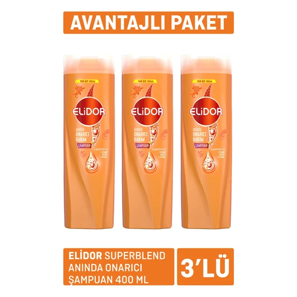 Elidor Superblend Anında Onarıcı Şampuan 3 x 400Ml (3'li Paket) ürün görseli 1