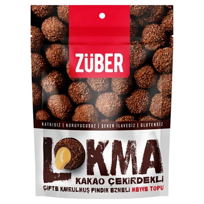 ZÜBER Lokma 96 G Kakao Çekirdekli - Hurmalı ve Fındık Ezmeli Atıştırmalık 3'li Ekonomik Paket ürün görseli 1