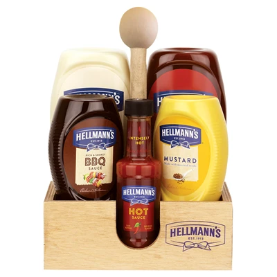HELLMANN'S Ahşap Set 5'li - Mayonez, Ketçap, Hardal, Barbekü ve Acı Sos 4'li Avantaj Paketi ürün görseli 1