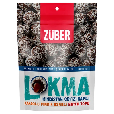 ZÜBER Lokma 96G Hindistan Cevizli - Hurmalı ve Kakaolu Fındık Ezmeli Atıştırmalı 6'li Avantaj Paketi ürün görseli 1