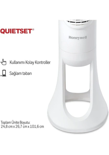 Honeywell Quietset Hyf260 Salınımlı Kule Vantilatör ' Beyaz ürün görseli 1