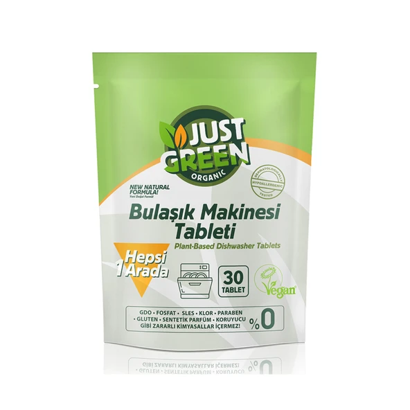 Just Green Organic Bulaşık Makinesi Tableti 30'Lu 480 G (4'li Paket) ürün görseli 1
