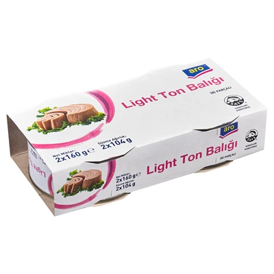 aro Ton Balığı 2'li 160g Light - Yağı Azaltılmış Konserve Balık 8'li Avantaj Paketi ürün görseli 1