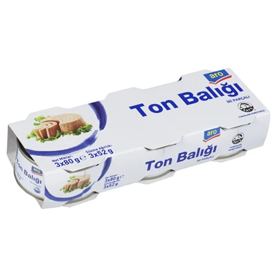 Aro Ton Balığı 3'lü 80 G - Skipjack, İri Parçalı, Katkısız 5'li Avantaj Paketi ürün görseli 1