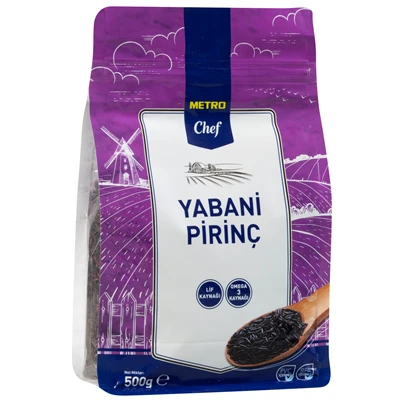 METRO Chef Yabani Pirinç 500 G - Yüksek Lifli, Glutensiz Siyah Pirinç 8'li Avantaj Paketi ürün görseli 1