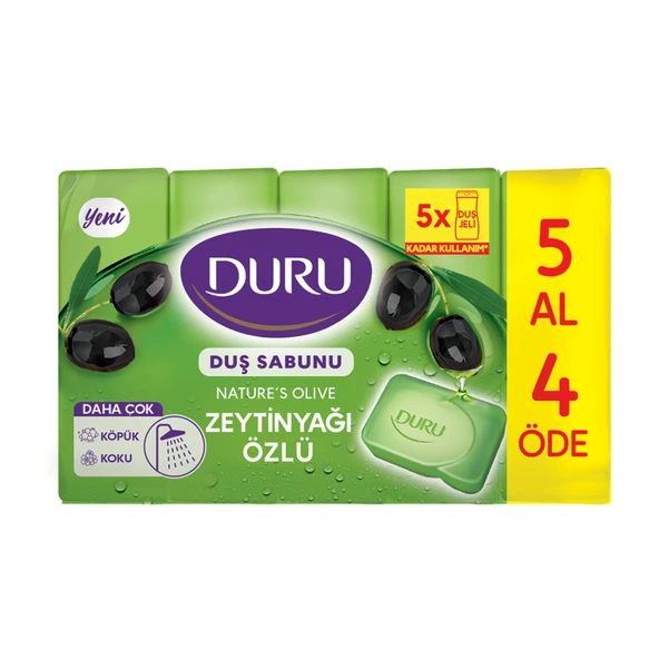 Duru Nature's Olive Zeytinyağı Özlü Duş Sabunu 5 x 150 G (4'li Paket) ürün görseli 1