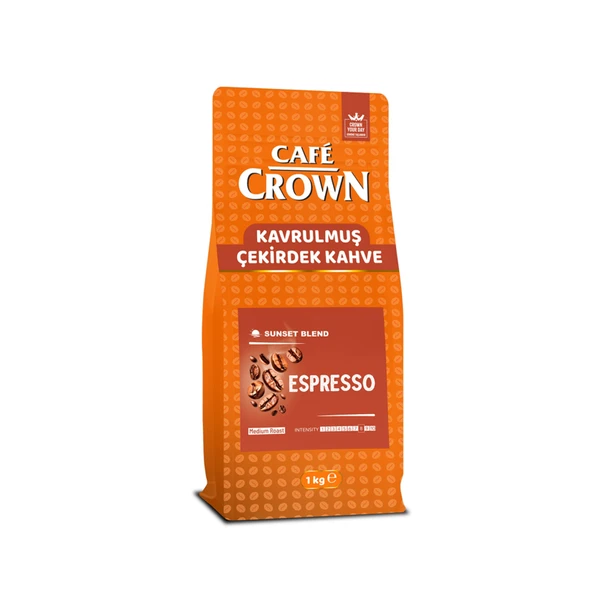 Cafe Crown Espresso Çekirdek Kahve 1 Kg (2'li Paket) ürün görseli 1