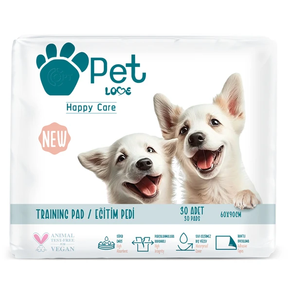 Pet Love Evcil Tuvalet Eğitim Pedi 30'lu (4'li Paket) ürün görseli 1