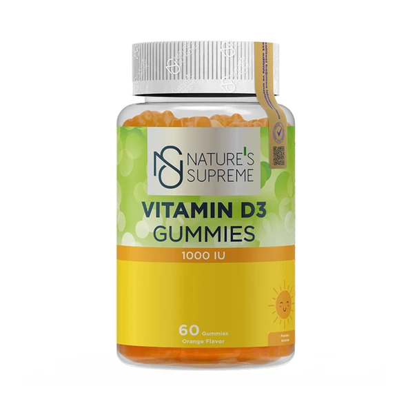 Nature's Supreme Vitamin D3 Gummies 1000 IU 60'lı (2'li Paket) ürün görseli 1
