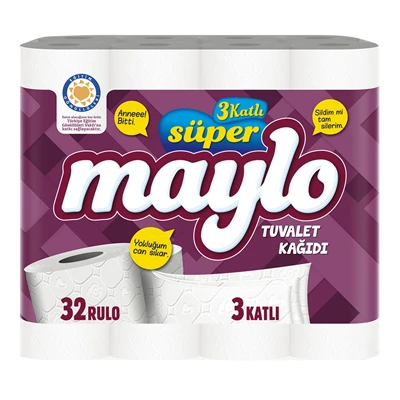 Maylo Süper 3 Katlı Tuvalet Kağıdı 32Li (4'li Paket) ürün görseli 1