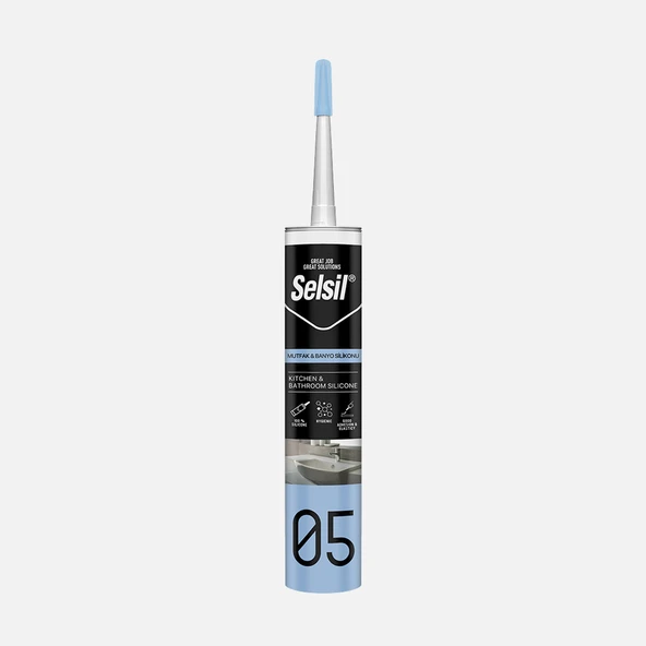 Selsil Mutfak ve Banyo Silikonu (Anti-Küf) Beyaz 280 ML (6'li Paket) ürün görseli 1