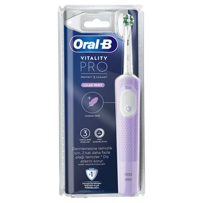 Oral-B Vitality Pro Şarjlı Diş Fırçası Lila - Derin Temizlik 2'li Ekonomik Paket ürün görseli 1