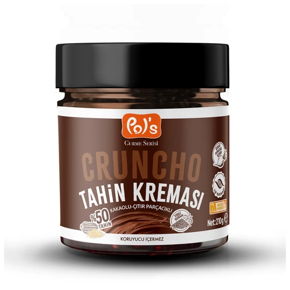 Pol's Gurme Serisi Cruncho Kakao Çıtır Parçacıklı Tahin Kreması 210 G (4'li Paket) ürün görseli 1
