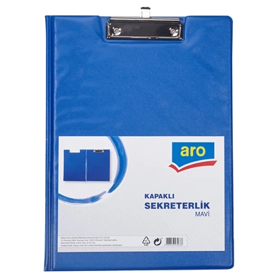 aro Kapaklı Sekreterlik Mavi 23x32 cm PVC Kaplı Metal Mekanizma 4'li Avantaj Paketi ürün görseli 1