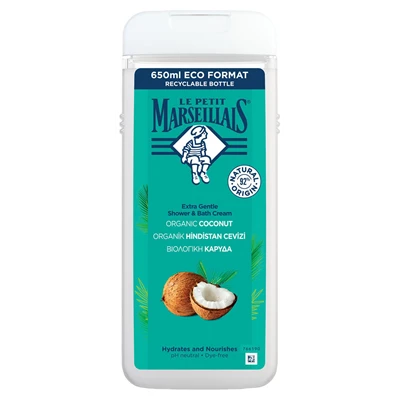 LE PETIT MARSEILLAIS Duş Jeli 650 Ml Hindistan Cevizi (2'li Paket) ürün görseli 1