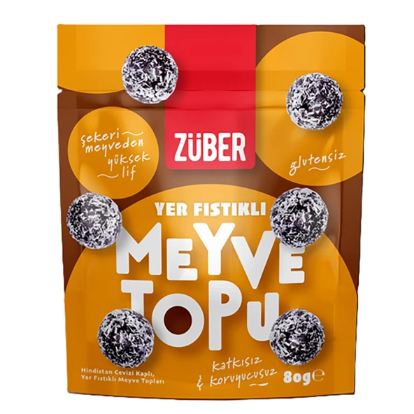 Züber Yer Fıstıklı Meyve Topu 80 G (6'li Paket) ürün görseli 1