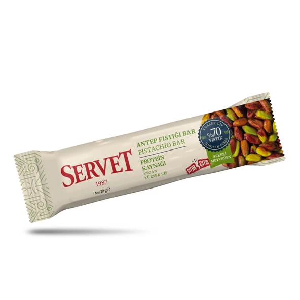Servet Şekerleme Antep Fıstığı Bar 20 G (8'li Paket) ürün görseli 1