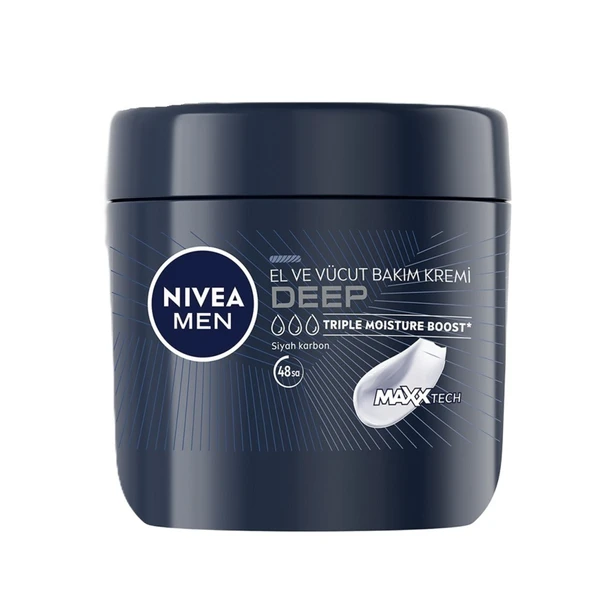 NIVEA MEN Erkek Deep Nemlendirici El ve Vücut Bakım Kremi 400 Ml (3'li Paket) ürün görseli 1