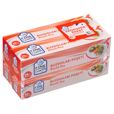 Fine Dreaming Buzdolabı Poşeti Eko 4 Adet Büyük 20 (7'li Paket) ürün görseli 1