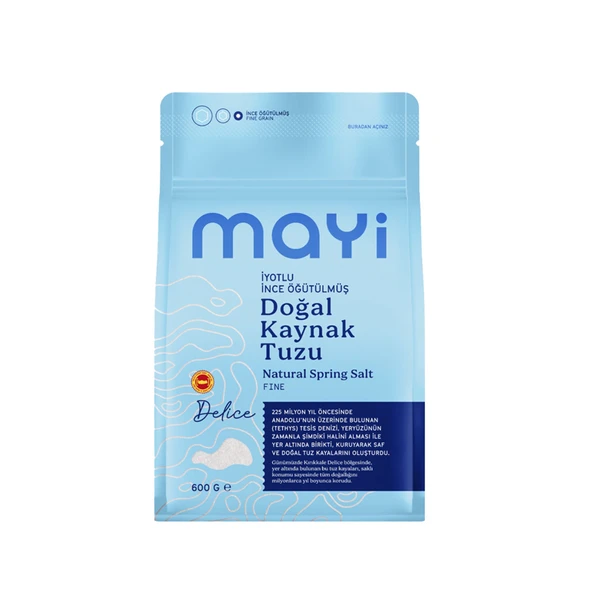 Mayi İyotlu İnce Öğütülmüş Doğal Kaynak Tuzu 600 G (7'li Paket) ürün görseli 1