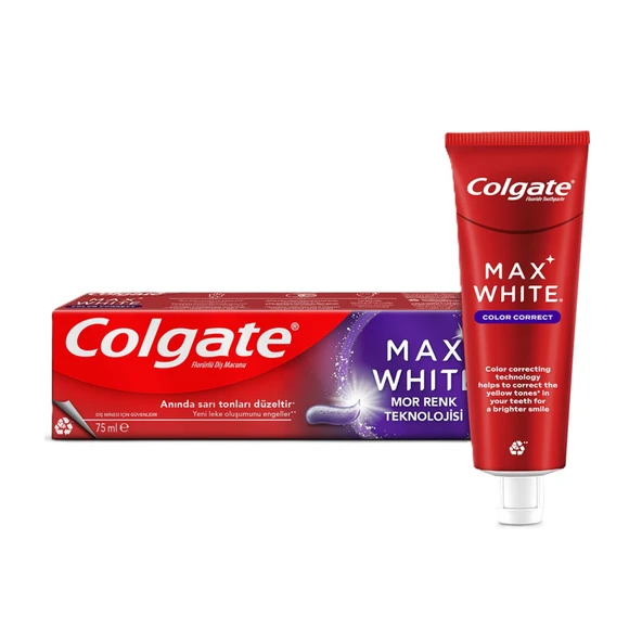 Colgate Max White Purple Reveal Diş Macunu 75 Ml (5'li Paket) ürün görseli 1