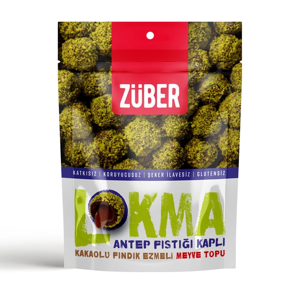 Züber Lokma Antep Fıstığı Kaplı Meyve Topu 96 G (6'li Paket) ürün görseli 1