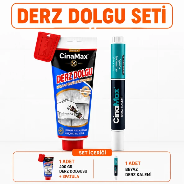 400 Gr Beyaz Derz Dolgusu + Beyaz Derz Kalemi Seti | Fayans Seramik Derz Yenileme Tamir Kiti ürün görseli 1