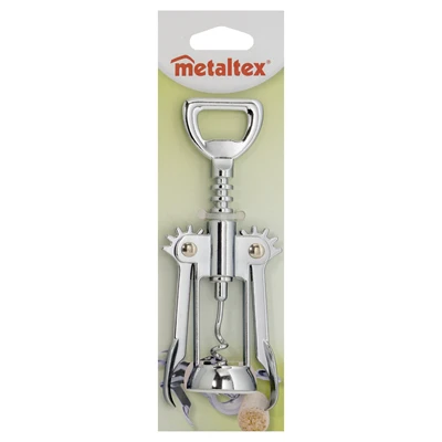 Metaltex Krom Kaplamalı Kanatlı Tirbüşon - Şarap Açacağı 6'li Avantaj Paketi ürün görseli 1