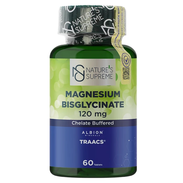 Natures Supreme Magnesium Bisglycinate 120Mg 60'lı (2'li Paket) ürün görseli 1