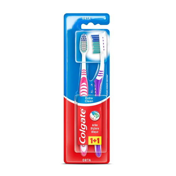 Colgate Extra Clean Orta Diş Fırçası 1+1 (5'li Paket) ürün görseli 1