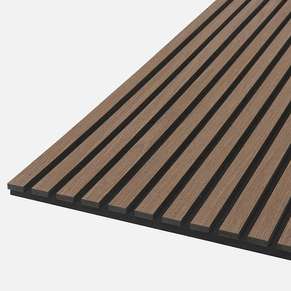 Quanti Dikdörtgen Akustik Duvar Paneli Ceviz 52x244x1,8 cm ürün görseli 1
