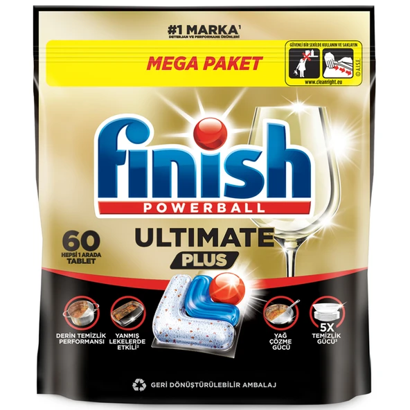 Finish Ultimate Plus Hepsi 1 Arada 60 Tablet 732 G (2'li Paket) ürün görseli 1