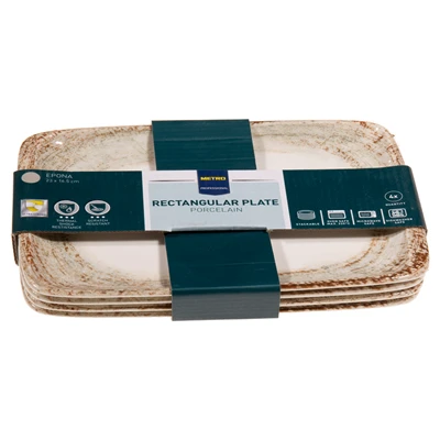 METRO PROFESSIONAL Dikdörtgen Tabak 23*16,5Cm 4'Lü Epona ürün görseli 1