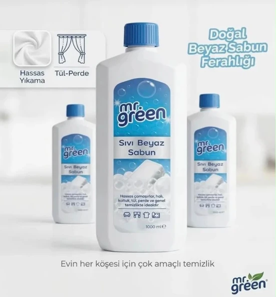 Mr. Green Sıvı Beyaz Sabun 1000 ml x 3 Adet ürün görseli 1
