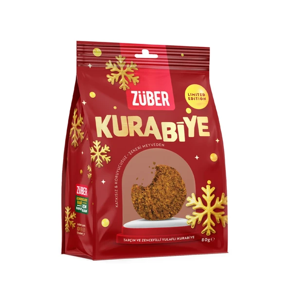 Züber Yulaflı Tarçınlı ve Zencefilli Kurabiye 80 G (5'li Paket) ürün görseli 1