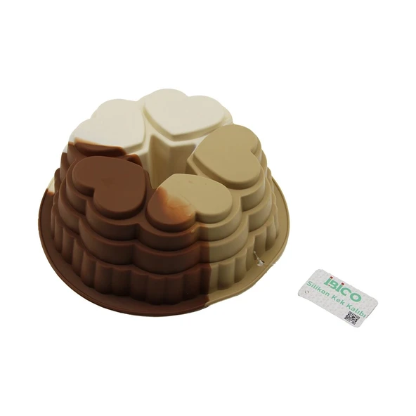 5 Dilim Kalp Tasarımlı Kek Kalıbı - Silikon - 9 cm Derinlik ürün görseli 1