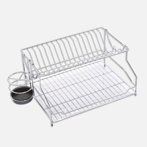 Kitchenox Dikdörtgen 2 Katlı 21x32x54 cm Metal Kaşıklıklı Bulaşıklık ürün görseli 1