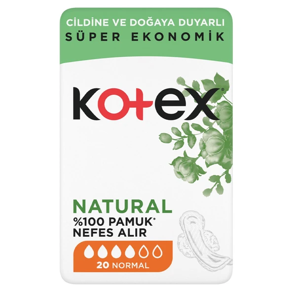 Kotex Natural Ultra Süper Eko Normal 20'li (6'li Paket) ürün görseli 1