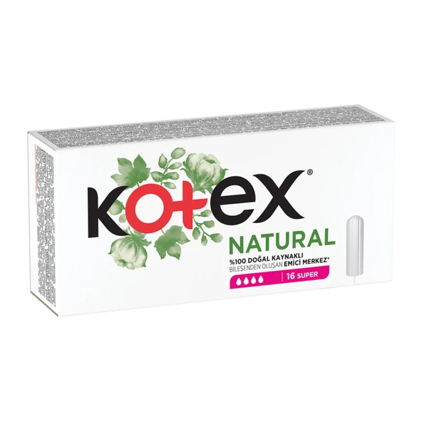 Kotex Natural Tampon Süper 16'lı (5'li Paket) ürün görseli 1